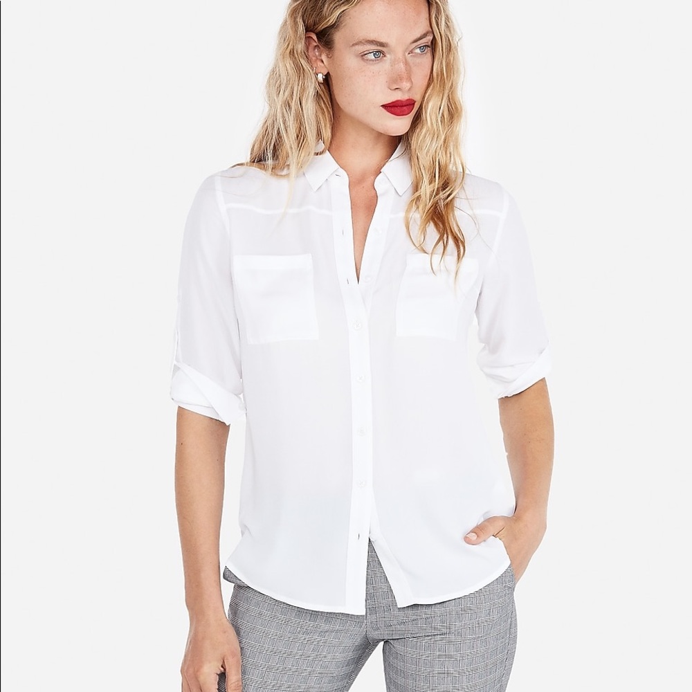 🚫Sold🚫Express Original Fit Portofino Shirt white
